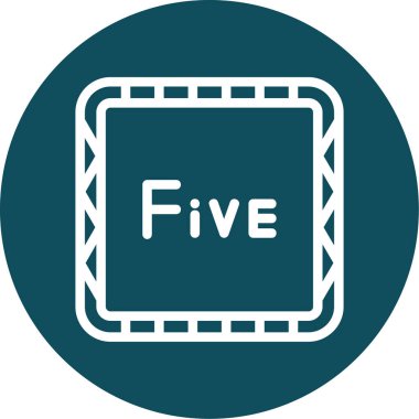 Bir düğmede beş kelime. vektör illüstrasyonu