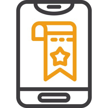 Yıldız simgesi olan telefon, basit vektör illüstrasyonu