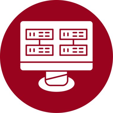 Bilgisayar sunucusu. Web simgesi basit illüstrasyon