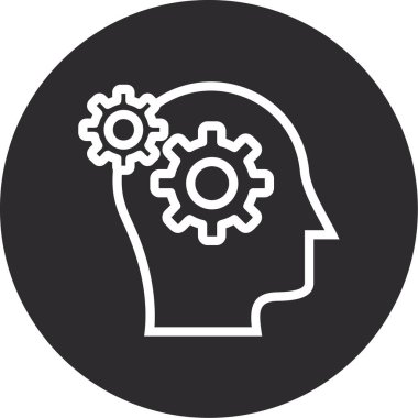 Beyin. Web simgesi basit illüstrasyon