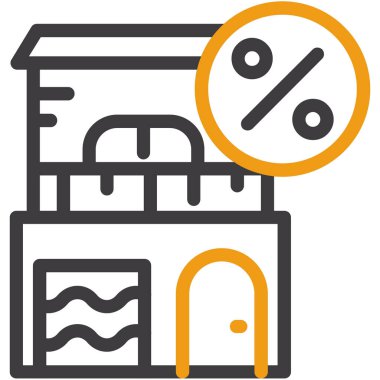 Taslak biçiminde indirimli yüzde iskonto simgesi