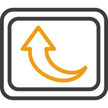 Okları simgeye dönüştür. Bu yuvarlak düz sembol beyaz arkaplanda turuncu ve gri renklerle çizilir.