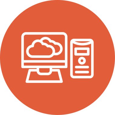 Bulut simgesinin vektör illüstrasyonu