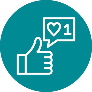 Kalp. Web simgesi basit illüstrasyon