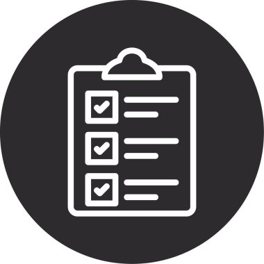 Kontrol listesi simgesi, vektör illüstrasyonu