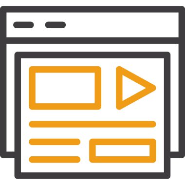 Tarayıcı penceresi web simgesi ile doldurulmuş ana hat biçimi