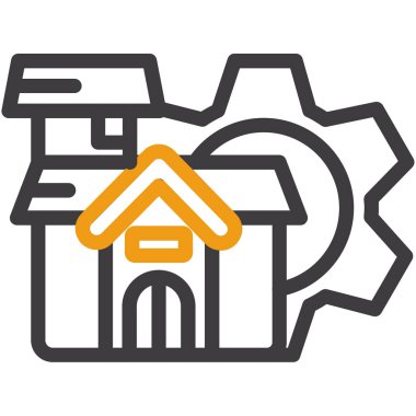 ev inşa simgesi doldurulmuş taslak biçiminde