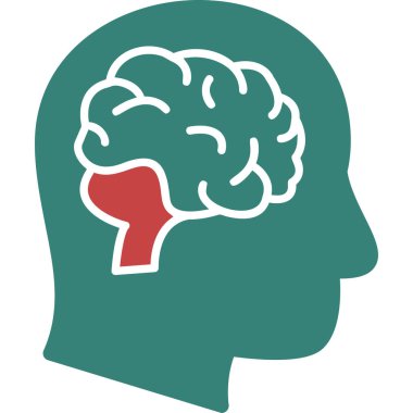 Beyin. Web simgesi basit illüstrasyon