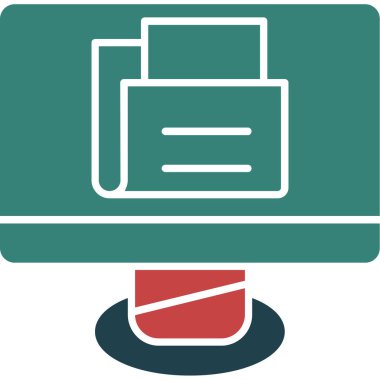 Yazıcı. Web simgesi basit illüstrasyon