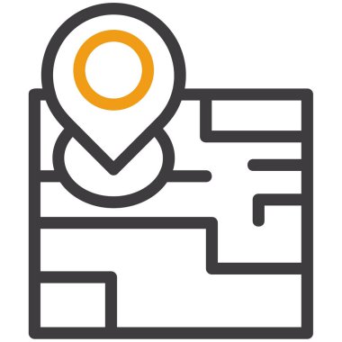 konum pin konum haritası simgesi ana hat biçiminde