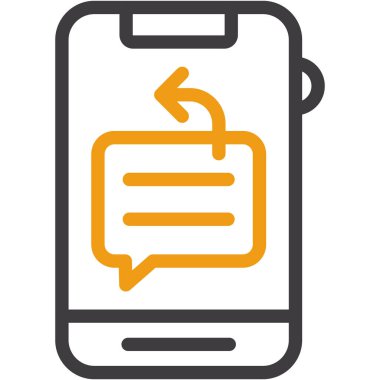 Sohbet simgesi ve vektör illüstrasyonlu akıllı telefon