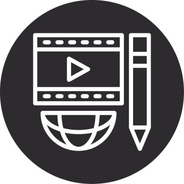 video kamera ikonu vektör illüstrasyonu