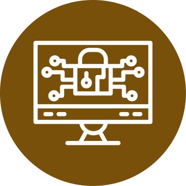 Kilitli bir dizüstü bilgisayarın vektör simgesi