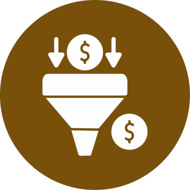 Para hunisi vektör simgesi. Bu düz vektör sembolü beyaz arkaplanda izole edilmiş kahverengi ve gri renkler kullanır..