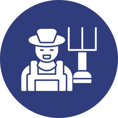 çiftçi ikonu vektör illüstrasyonu