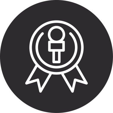 Rozet vektör simgesi. bu yuvarlak düz sembol beyaz arkaplanda siyah renk ile çizilir.