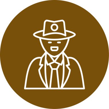 Dedektif simgesi, vektör çizimi beyaz arkaplanda izole edildi