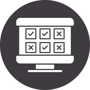 Liste simgesi. Beyaz arkaplanda izole edilmiş web tasarımı için kontrol listesi vektör simgesinin basit çizimi