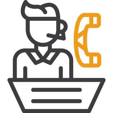 Ana hat biçiminde müşteri hizmetleri çağrı simgesi