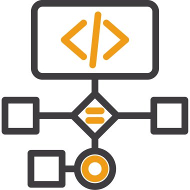 Kodlama simgesi, vektör illüstrasyonu