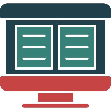 kitap web simgesi, basit vektör illüstrasyonu