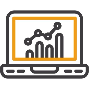 veri analiz simgesi. Web için veri analizi vektör simgesinin özet çizimi