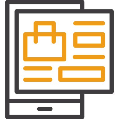 çevrimiçi alışveriş, basit vektör illüstrasyonu