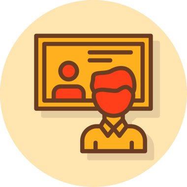 iş yönetimi düz ikon vektör illüstrasyonu