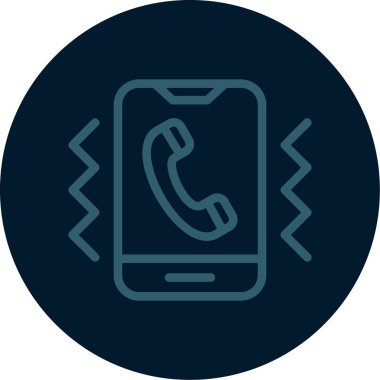 Telefon ikonu. Vektör simgesi ana hat sembolüdür. izole edilmiş piktogram, koyu mavi renkte illüstrasyon.