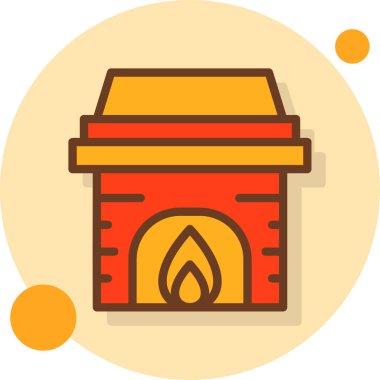 Şömine. Web simgesi basit illüstrasyon