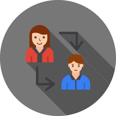 İnsanların ve simgenin vektör illüstrasyonu