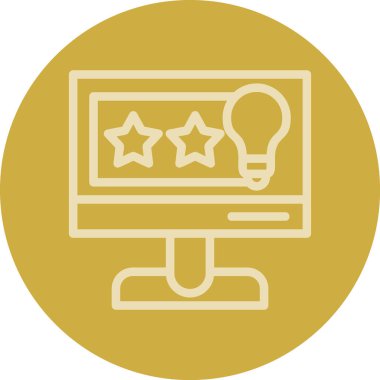 Yıldız simgesi, vektör illüstrasyonlu bilgisayar monitörü