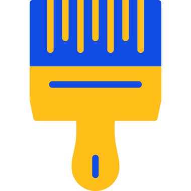 Beyaz zemin üzerinde sarı ve mavi bir ikonun vektör illüstrasyonu