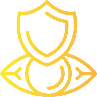 Bir kalkan simgesinin vektör illüstrasyonu