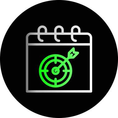  Hedef vektör takvimi simgesi, basit illüstrasyon