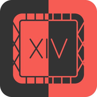 Roma Rakamı XIV simge vektör illüstrasyonu