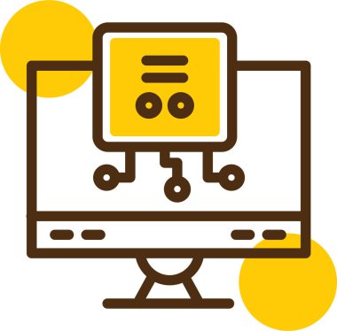 Robot simgesi ile robot simgesinin vektör çizimi