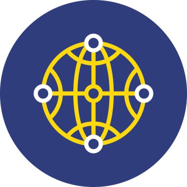 CDN Çift Satır ikon vektör illüstrasyonu   