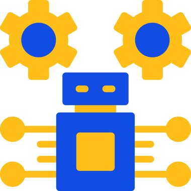 Robot simgesi, vektör illüstrasyonu basit tasarım