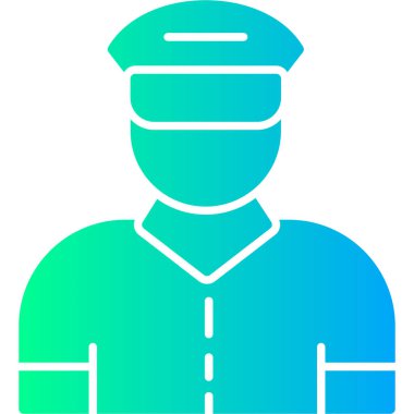 Polis memuru kutsal kişilerin resmi, vektör çizim