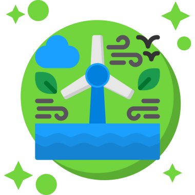 Düz biçimli ekoloji çevre simgesi