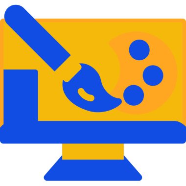 Bir büyüteçle dizüstü bilgisayarın vektör çizimi.