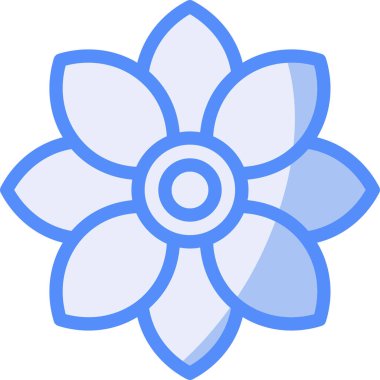 Çiçek simgesi, vektör illüstrasyonu beyaz arkaplanda izole edildi