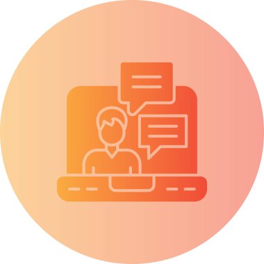 Dizüstü bilgisayarı olan bir adamın vektör çizimi