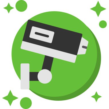 cctv güvenlik kamerası vektör simgesi düz biçimli