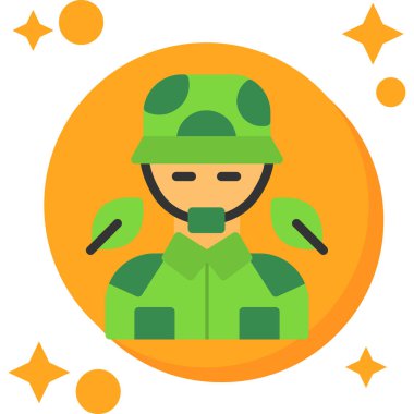 Ordu simgesi, vektör illüstrasyonu beyaz arkaplanda izole edildi