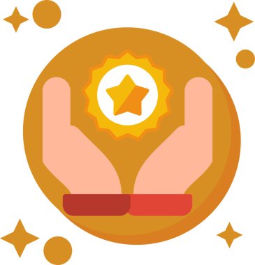 Yıldız simgesi illüstrasyonunu tutan eller