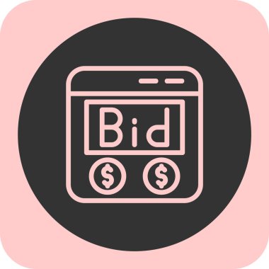 açık artırma vektörü düz renk simgesi