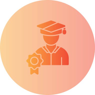 Mezuniyet kap vektör satırı simgesi