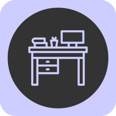 Masa. Web simgesi basit illüstrasyon